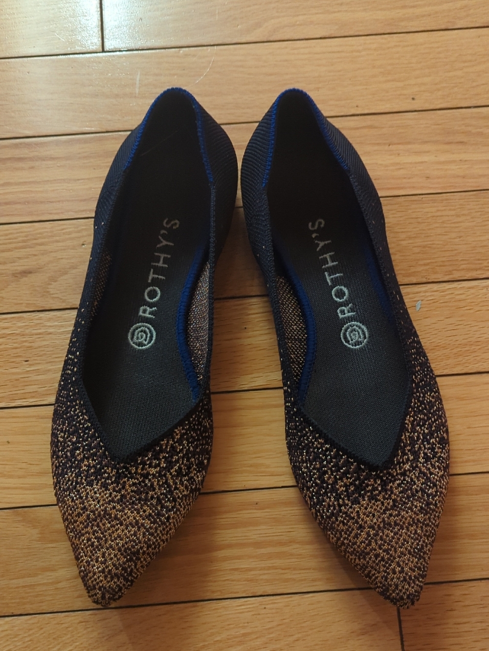 Rothy's Women's Pointe Knit Flats in Navy Rose Gold Ombre - Limited Edition